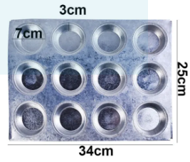 Cupcake Muffin Baking Tray Iron 12 Cavity (Large) capcake tray 12 muffin try 12 cupcake baking tray capcake tray cakepan jass cake tray