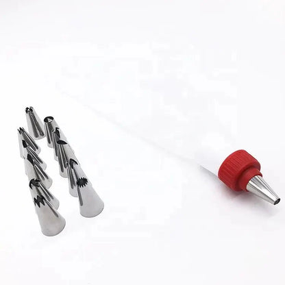 15Pcs Cake Decorating Nozzle Set With Reusable Piping Bag