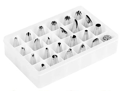 24Pcs Icing Nozzle Set Stainless Steel With Plastic Box