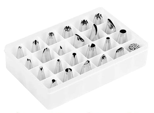 24Pcs Icing Nozzle Set Stainless Steel With Plastic Box