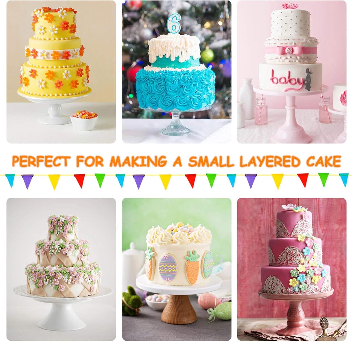 cake pan - 3 pcs cake pan with 3 piping bag free Bake Molds cake pan 6,7 and 8 inches