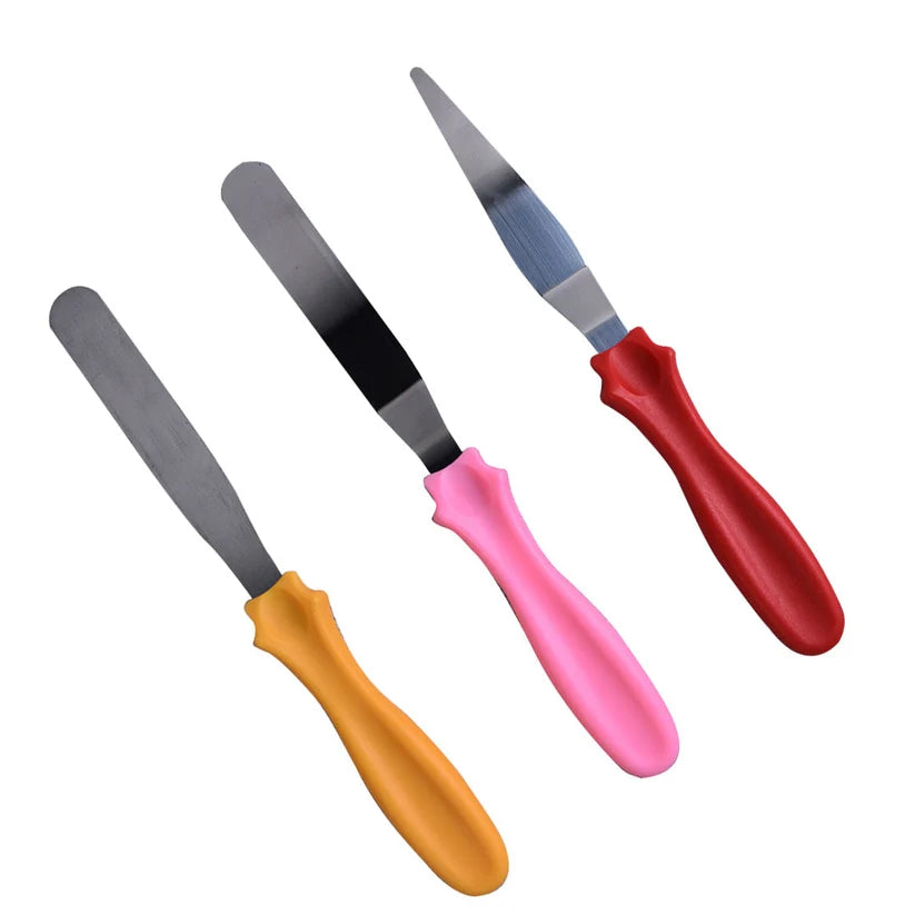 Pack Of 3 Set Stainless Steel Cake Spatula Palette Knife/ Icing Spatula, Palette Knife