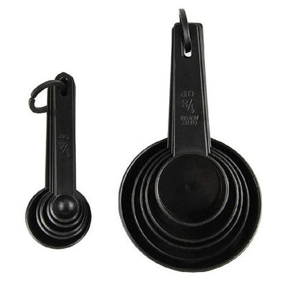 High quality 10 Pcs Measuring Cups and Spoons for Baking Coffee Tablespoon Tools - Black10pcs Black Plastic Measuring Spoons Cups Measuring Set Tools For Baking Coffee