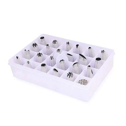 24Pcs Icing Nozzle Set Stainless Steel With Plastic Box